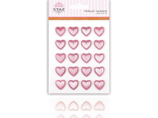 Staz blondehjerter m/lim- Gammelrosa