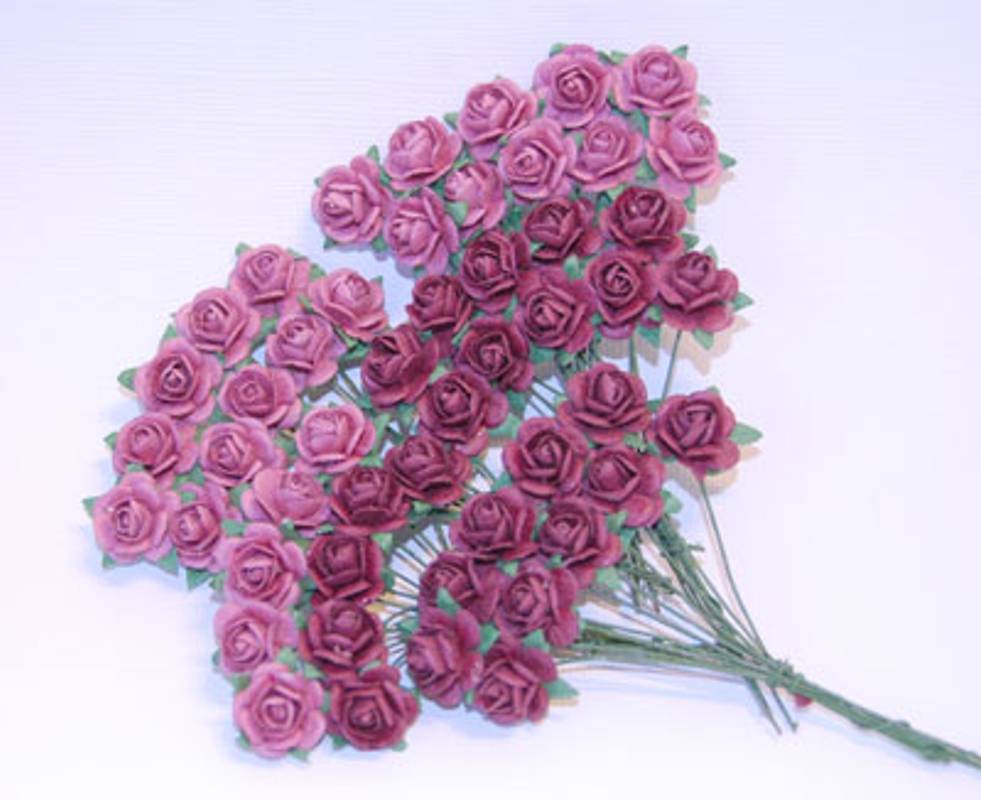 Papirdesign blomst roser  - Gammelrosa Ø10mm  50stk