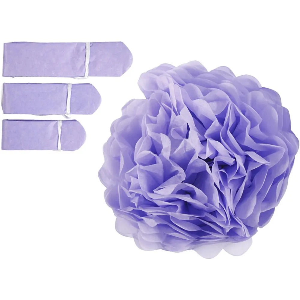 Papirpomponer lilla
