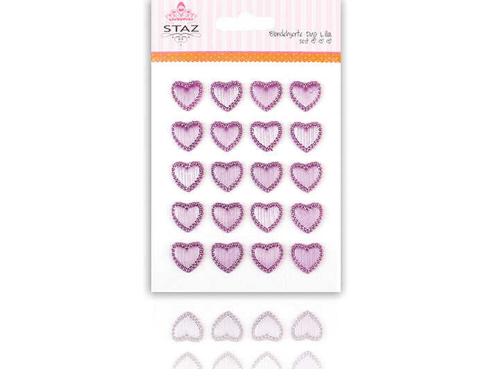 Staz blondehjerter m/lim- Dyp lilla