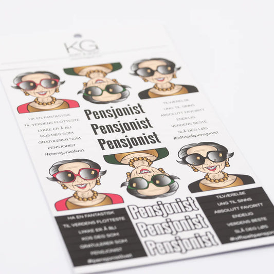 Kort & Godt klistremerker - sti1004- Stickers -pensjonist dame