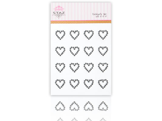 Staz perlehjerter sølv, med lim, 16 stk