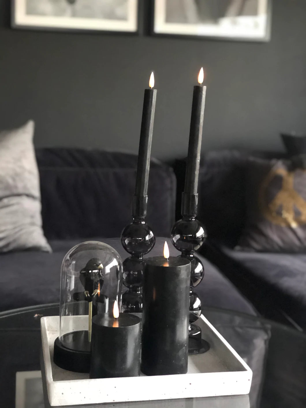 LED kronelys -  mørk grå - 2 stk. Norway DESIGNstudio