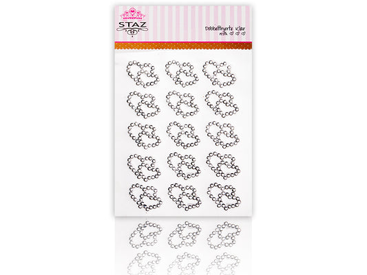 Staz bling dobbelthjerte m/lim – Klar /sølv