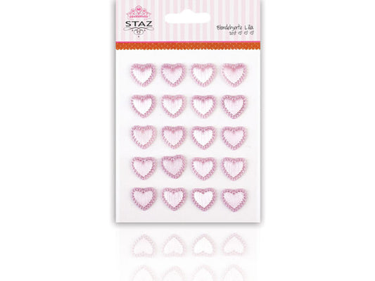 Staz blondehjerter m/lim- lilla