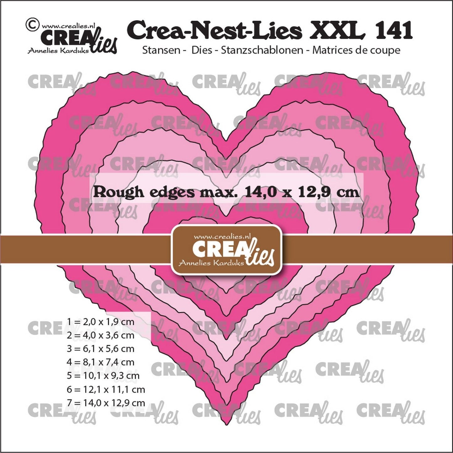 Crealies dies - Heart with rough edges - CLNestXXL141