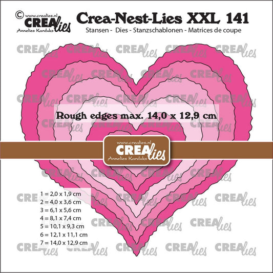 Crealies dies - Heart with rough edges - CLNestXXL141