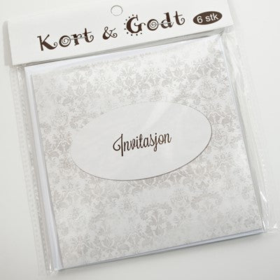 Kort & Godt 6 stk invitasjonskort