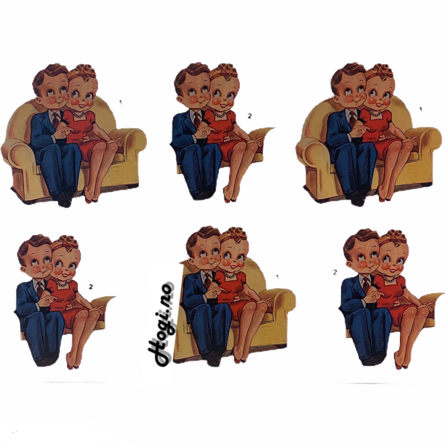 3D klippark Par i sofa