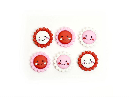 Dress it up  - Buttons - blomster med ansikter