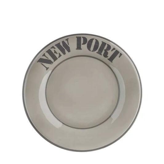 Tallerken - servise - m/ tekst :" New Port " - Beige Ø:27cm