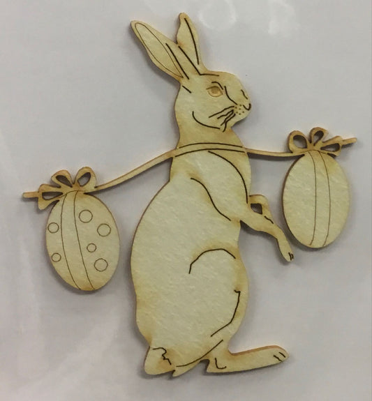 Hare med to egg cardboard