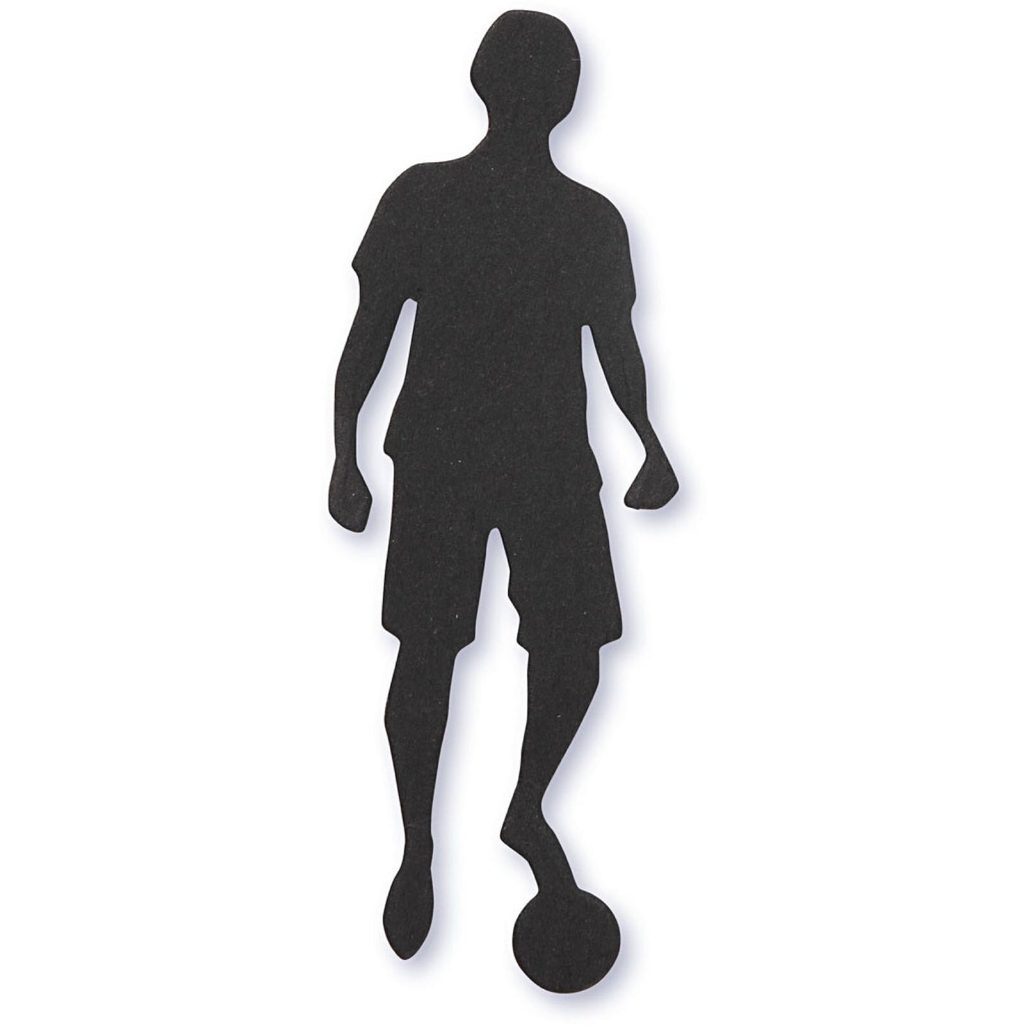 Fotballspiller silhuett, diecut, med 3D-puter, 10 stk i pk.
