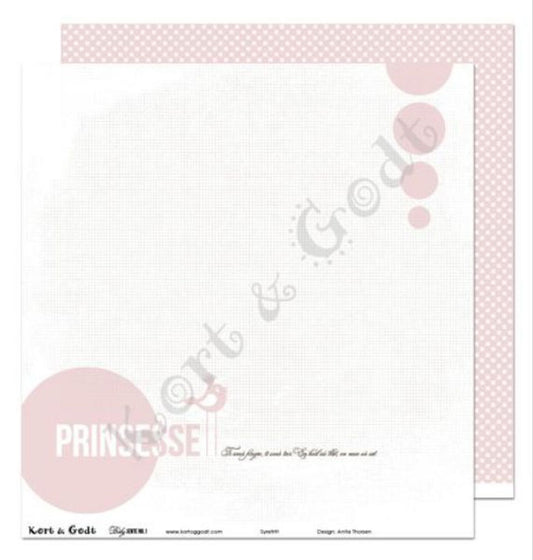 Kort & godt mønsterark 12´x12´  BABY JENTE NO 1 - baby prinsesse