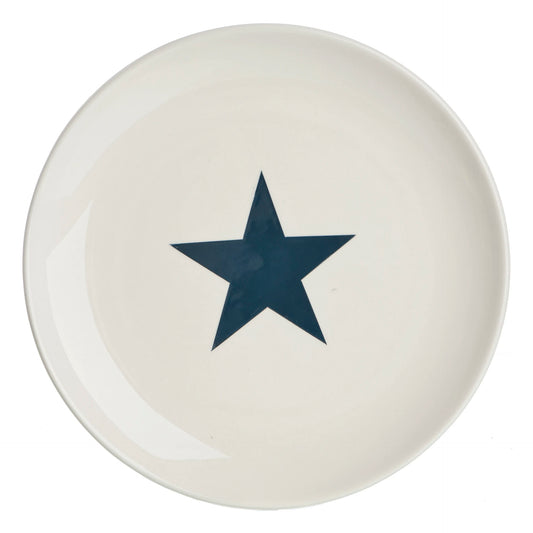 Tallerken - star - mørk blå Ø:28cm