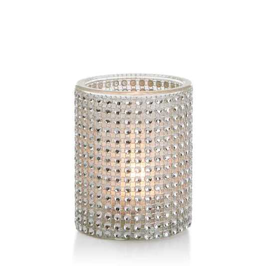 Telys holder m/ strass dekor H:10 Ø:8cm