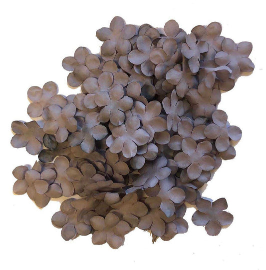 Papirblomster grå 100 stk pr pk