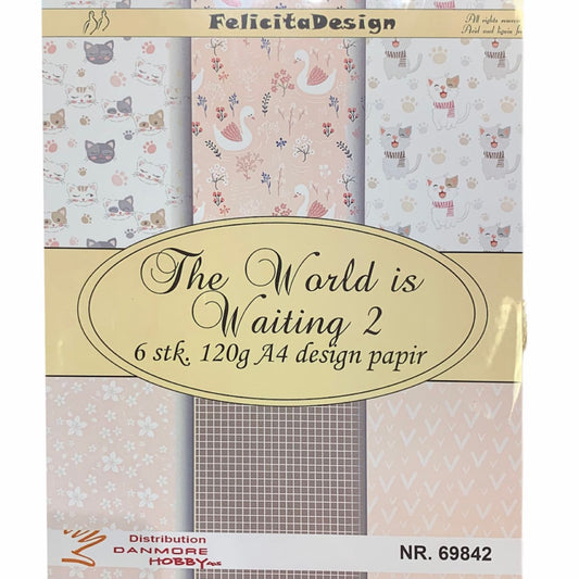 Mønsterark «The world is waiting 2» 6stk  120g A4 arkpakke