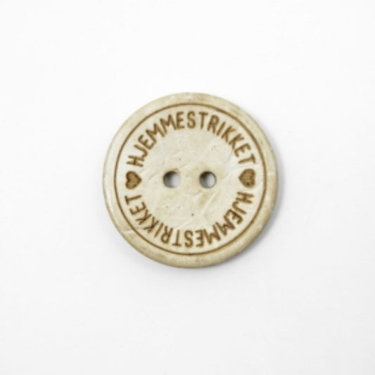 Knapp - «♥️ hjemmestrikket♥️», 22mm, tre