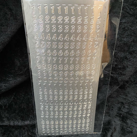 Klistremerker sølv - tall