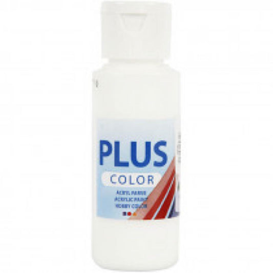 Plus Color hobbymaling - Hvit, 60ml