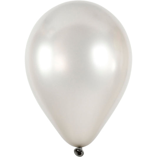 Ballonger 8 stk sølv Ø23cm